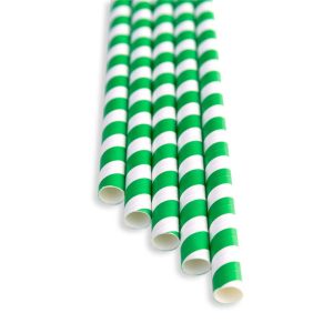 Słomki";zielone;paski;8x250;(op.;100;"szt)