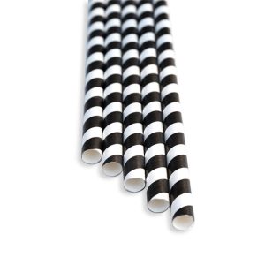 Słomki";czarne;paski;8x250;(op.;100;"szt)