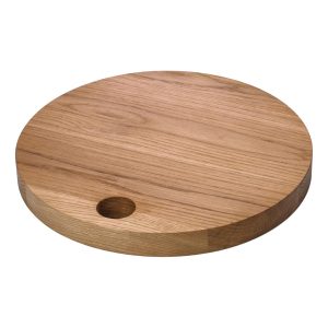 Deska";dębowa;okrągła;z;otworem;śr.;28;cm