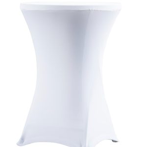 Stół";koktajlowy;z;białym;"pokrowcem